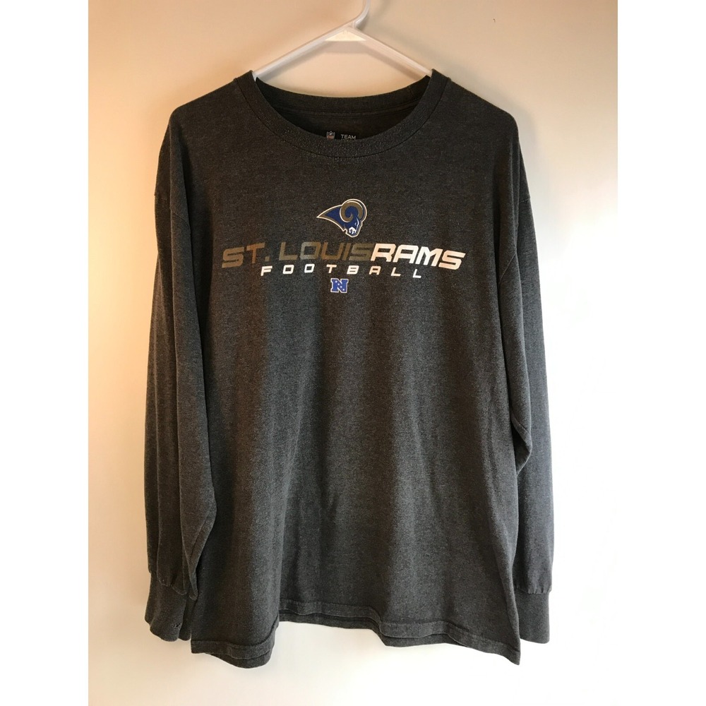 NFL Team Apparel Shirt, Mens Size XL, Gray, St. Louis Rams, Long Sleeve